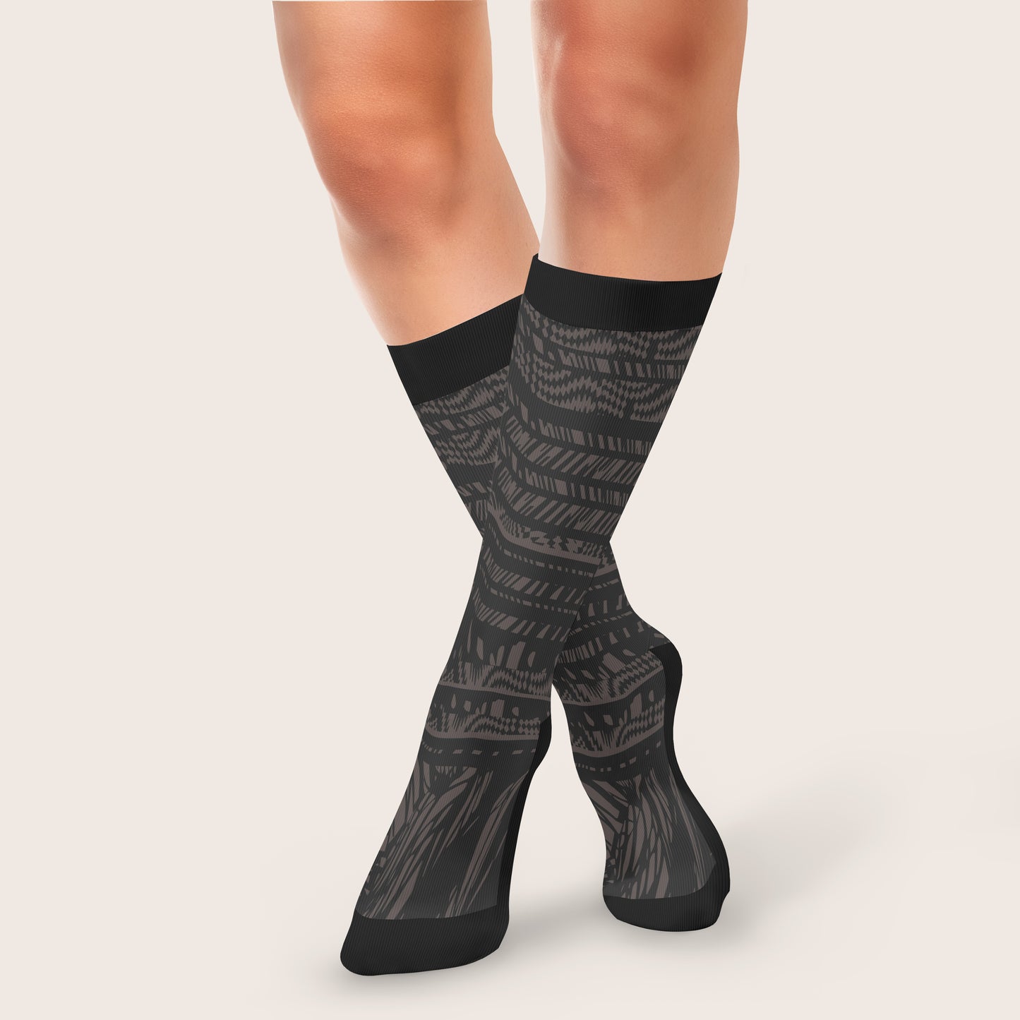 Gray Printed Unisex Diabetic socks