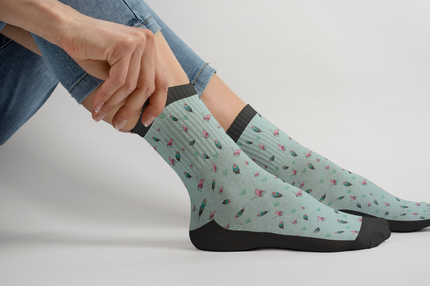 Blue Butterfly Diabetic Socks