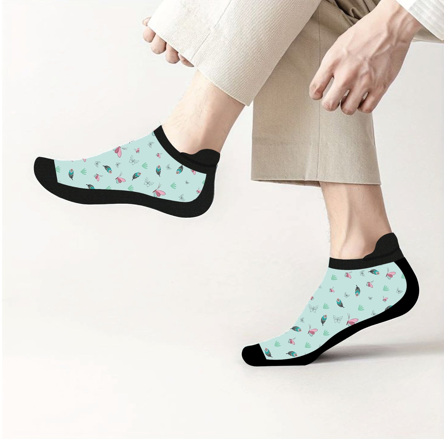 Blue Butterfly Diabetic Socks Ankle