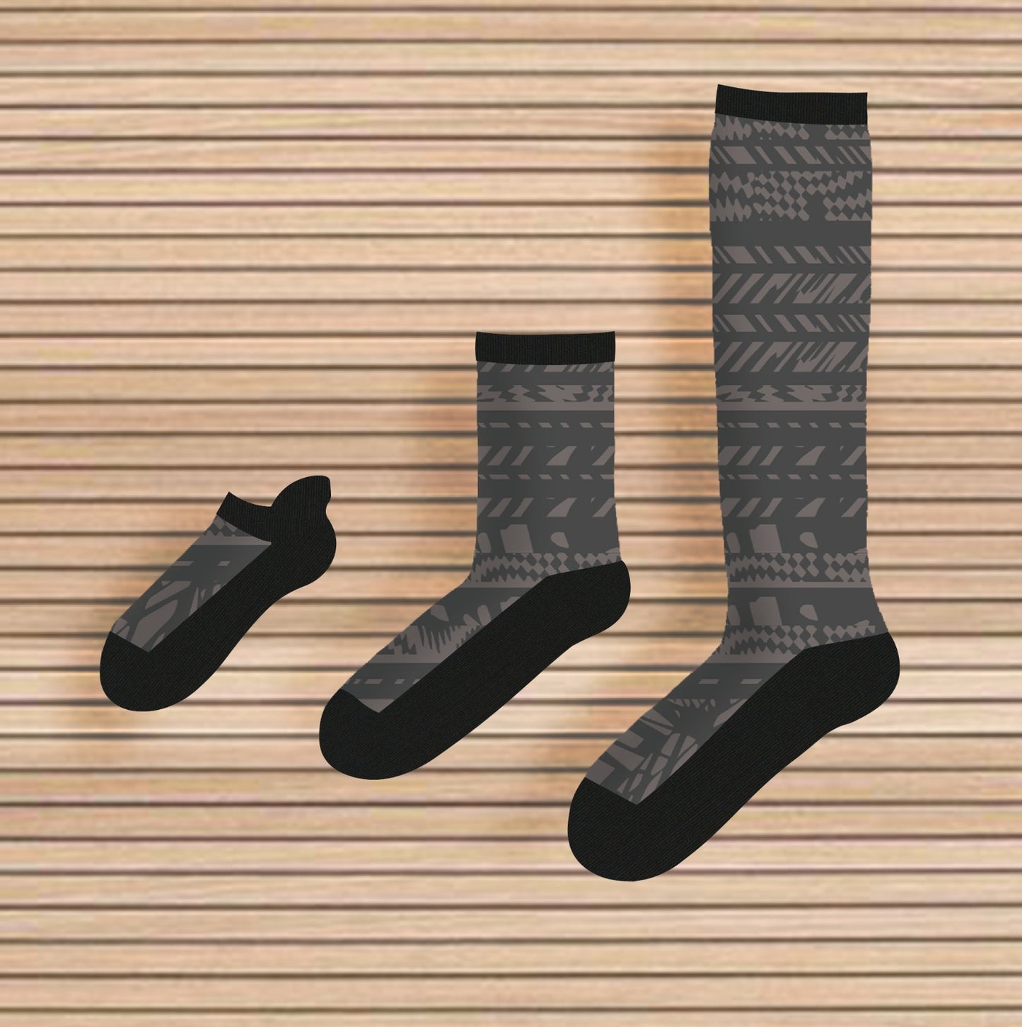 Gray Printed Unisex Diabetic socks