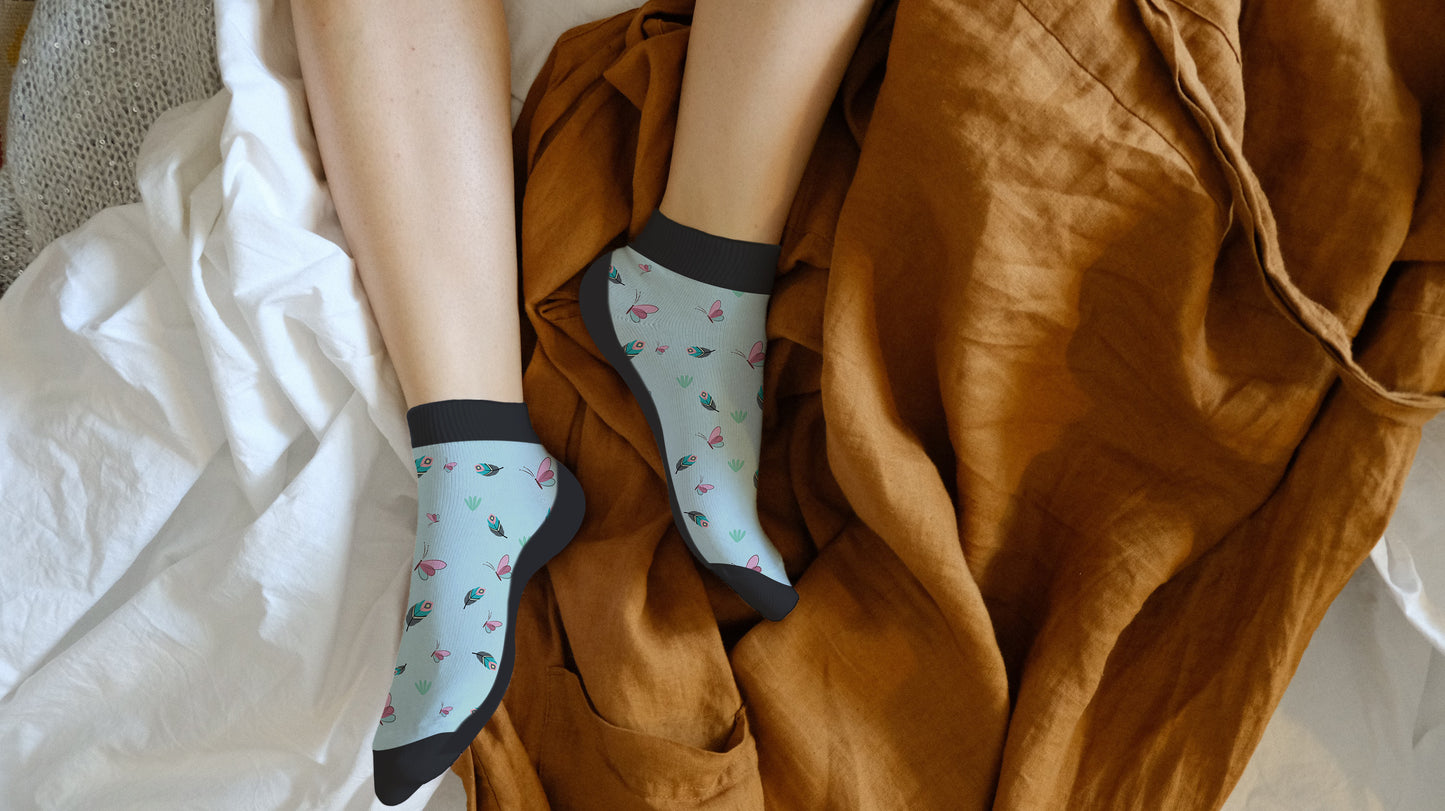 Blue Butterfly Diabetic Socks