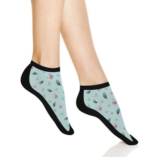 Blue Butterfly Diabetic Socks Ankle