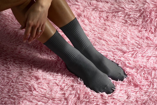 Diabetic Plain Black socks Long